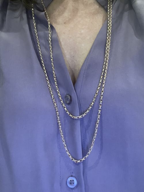 EDWARDIAN 9CT GOLD LONG GUARD CHAIN - ADDITIONAL PHOTO 1