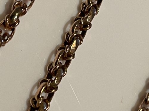 EDWARDIAN 9CT GOLD LONG GUARD CHAIN - ADDITIONAL PHOTO 4