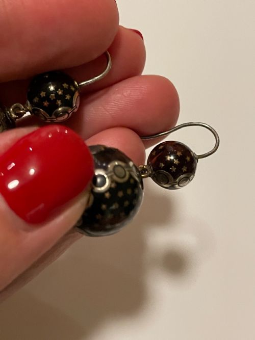 VICTORIAN PIQUE TORTOISESHELL EARRINGS - ADDITIONAL PHOTO 6