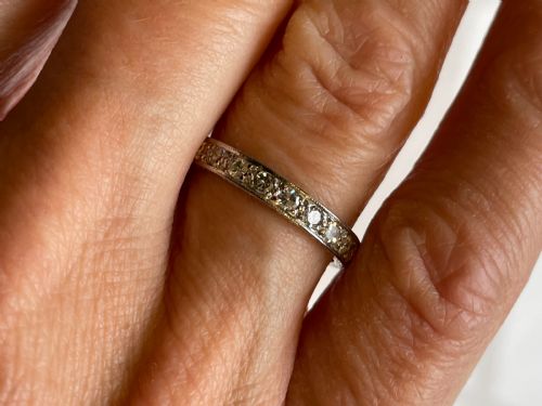 ANTIQUE DIAMOND ETERNITY RING - ADDITIONAL PHOTO 1