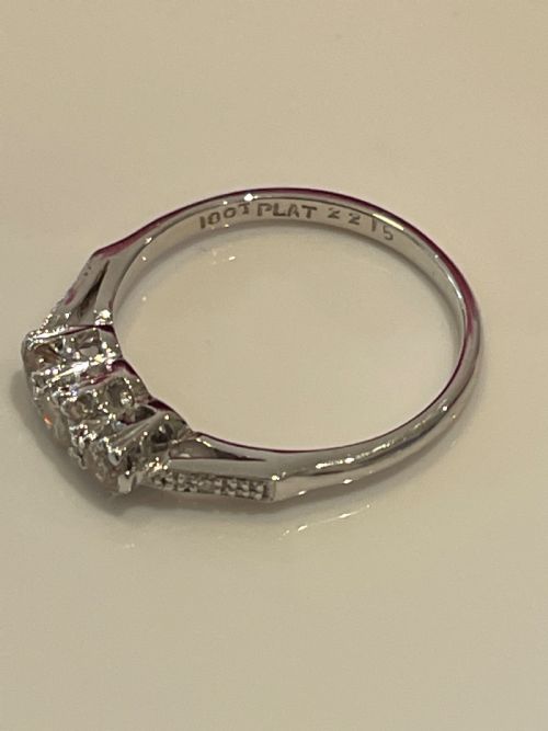 PLATINUM AND DIAMOND MID CENTURY TRILOGY RING - ADDITIONAL PHOTO 1