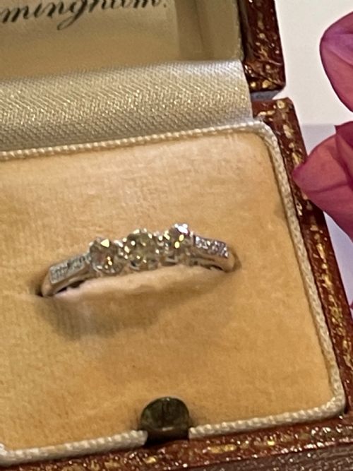 PLATINUM AND DIAMOND MID CENTURY TRILOGY RING - ADDITIONAL PHOTO 2