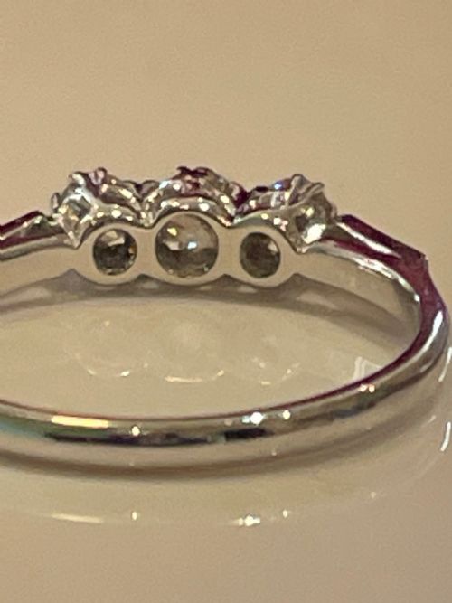 PLATINUM AND DIAMOND MID CENTURY TRILOGY RING - ADDITIONAL PHOTO 3
