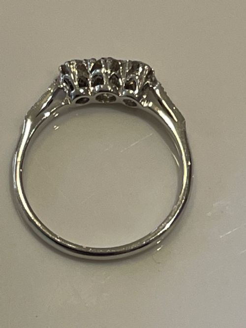 PLATINUM AND DIAMOND MID CENTURY TRILOGY RING - ADDITIONAL PHOTO 4