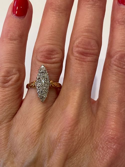 VICTORIAN OLD CUT DIAMOND MARQUISE RING - ADDITIONAL PHOTO 7