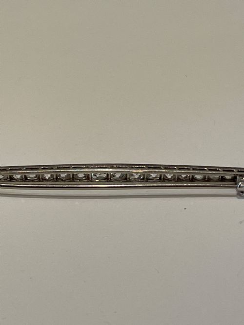 EDWARDIAN OLD CUT DIAMOND 18CT LINE BROOCH 175CTS - ADDITIONAL PHOTO 4