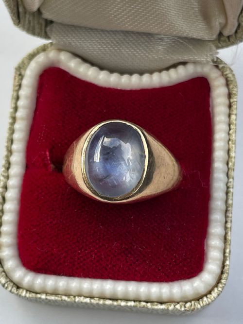 NATURAL LARGE CEYLON STAR SAPPHIRE EDWARDIAN 18CT GOLD RING - ADDITIONAL PHOTO 1