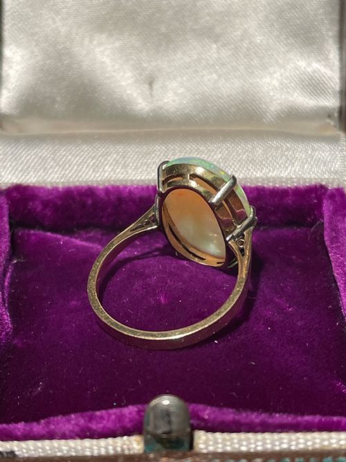 EDWARDIAN 46CT OPAL SOLITAIRE RING - ADDITIONAL PHOTO 8