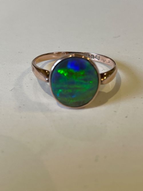 black opal antique gold ring - CATEGORY: ANTIQUE JEWELLERY - DATED EDWARDIAN
