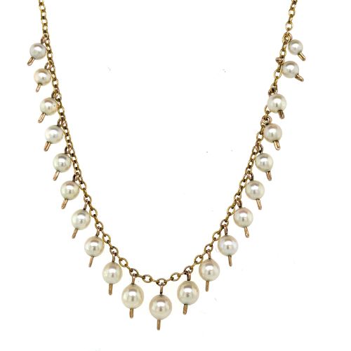 edwardian pearl fringe necklace - CATEGORY: ANTIQUE JEWELLERY - DATED EDWARDIAN