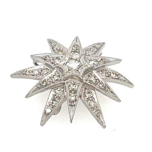 DIAMOND PLATINUM SET STAR BROOCH - ADDITIONAL PHOTO 1