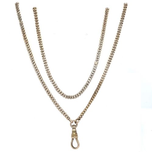 antique 9ct gold longuard victorian watch chain - CATEGORY: ANTIQUE JEWELLERY - DATED EDWARDIAN