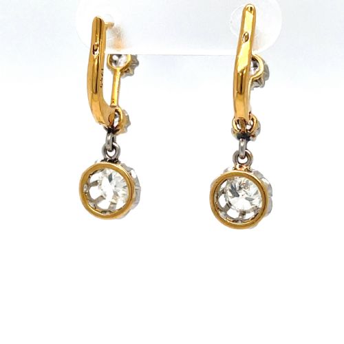 ANTIQUE DIAMOND DROP EARRINGS - ADDITIONAL PHOTO 1