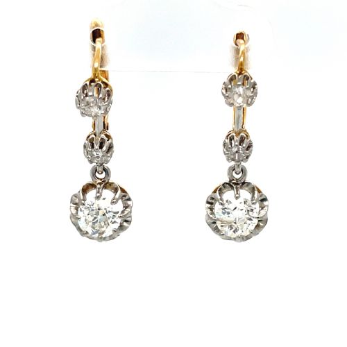 antique diamond drop earrings - CATEGORY: ANTIQUE JEWELLERY - DATED 1920