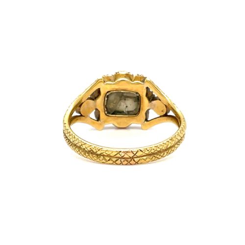 GEORGIAN TOPAZ AND PEARL MOURNING RING - ADDITIONAL PHOTO 5