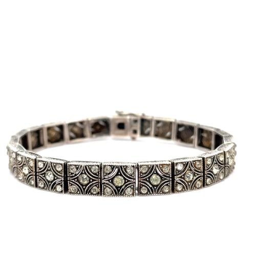antique art deco knoll and pregizer silver and paste bracelet - CATEGORY: ANTIQUE JEWELLERY - DATED 1920
