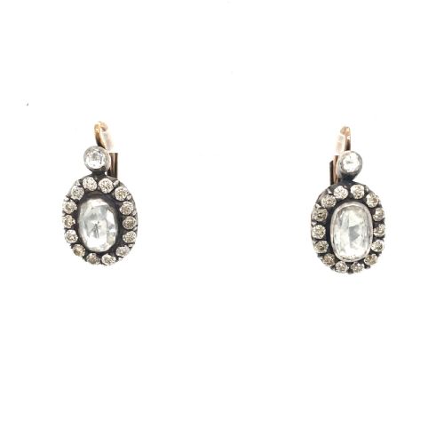 19th century diamond earrings - CATEGORY: ANTIQUE JEWELLERY - DATED 19TH CENTURY