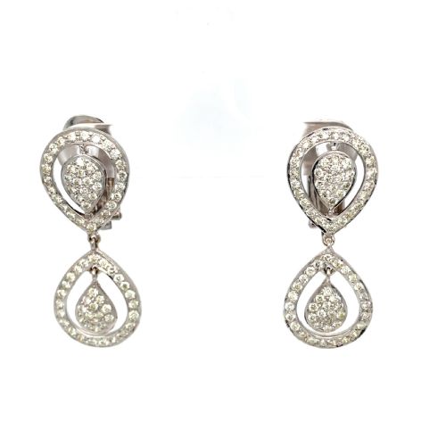 MID CENTURY DIAMOND PENDANT EARRINGS - ADDITIONAL PHOTO 1