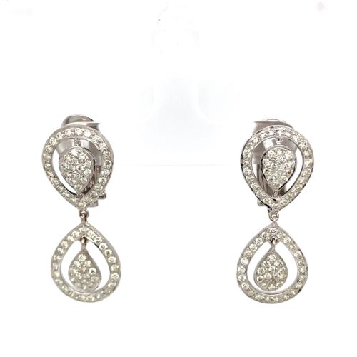 MID CENTURY DIAMOND PENDANT EARRINGS - ADDITIONAL PHOTO 2