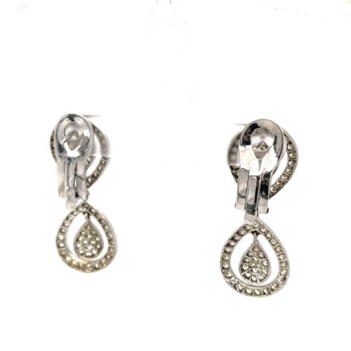 MID CENTURY DIAMOND PENDANT EARRINGS - ADDITIONAL PHOTO 3