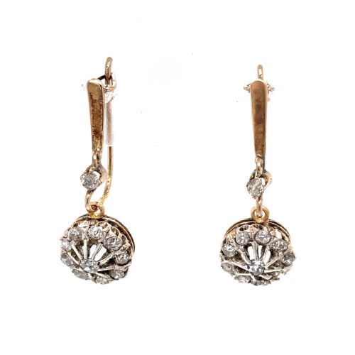 edwardian diamond earrings - CATEGORY: ANTIQUE JEWELLERY - DATED EDWARDIAN