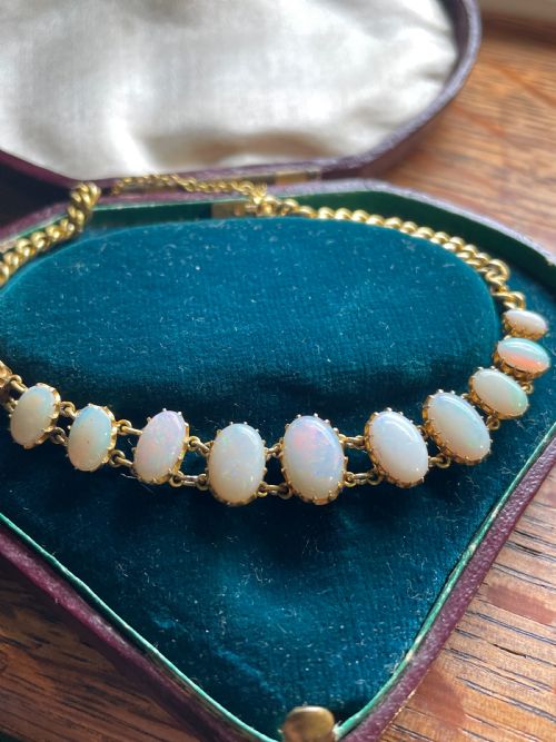 VICTORIAN OPAL 18CT GOLD BRACELET - ADDITIONAL PHOTO 1