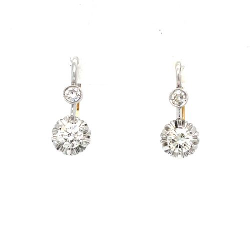 antique diamond earrings - CATEGORY: ANTIQUE JEWELLERY - DATED 1920
