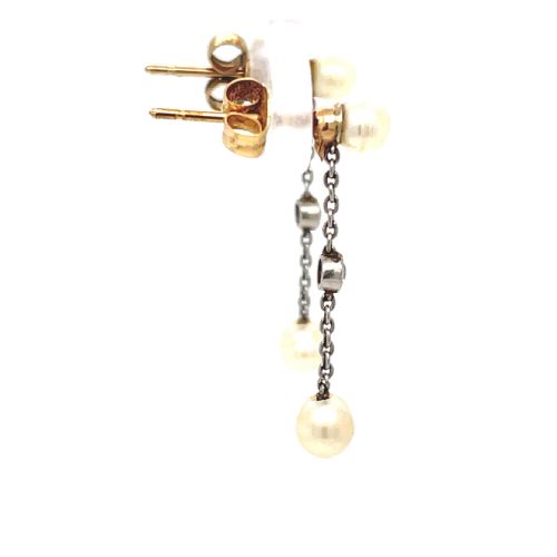 NATURAL PEARL AND DIAMOND EDWARDIAN EARRINGS - ADDITIONAL PHOTO 3