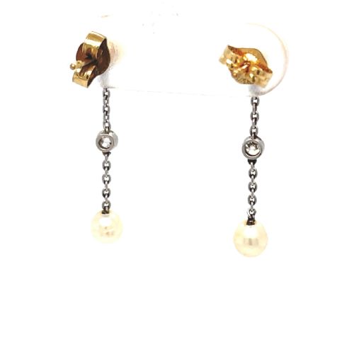 NATURAL PEARL AND DIAMOND EDWARDIAN EARRINGS - ADDITIONAL PHOTO 4