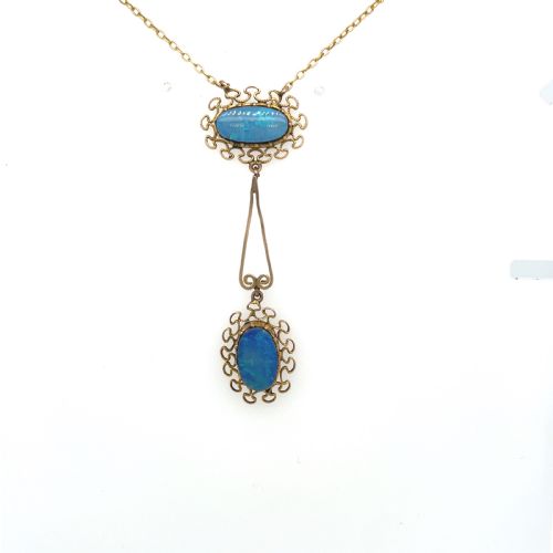 EDWARDIAN 9CT GOLD OPAL PENDANT