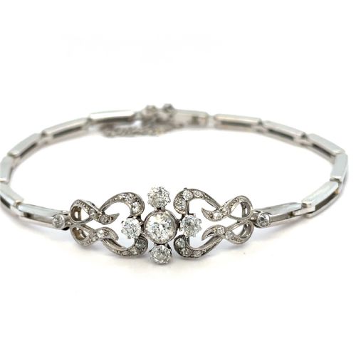 antique early 20th century diamond bracelet - CATEGORY: ANTIQUE JEWELLERY - DATED EDWARDIAN