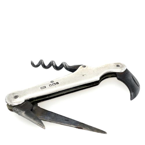 STIRLING SILVER FOLDING WINE CORKSCREW - ADDITIONAL PHOTO 1
