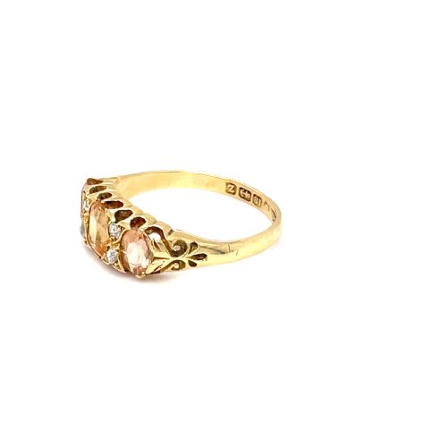 VICTORIAN IMPERIAL TOPAZ AND DIAMOND RING - ADDITIONAL PHOTO 2