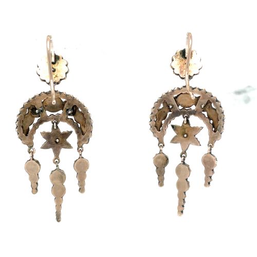 BOHEMIAN GARNET ANTIQUE EARRINGS - ADDITIONAL PHOTO 1
