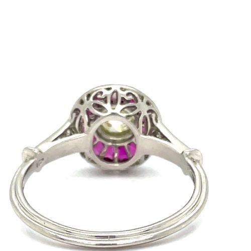 AN OLD CUT AND CALIBRECUT ART DECO FRENCH RING - ADDITIONAL PHOTO 6
