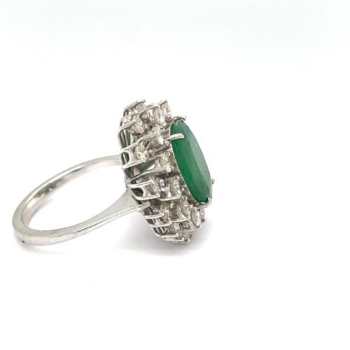 1960S EMERALD DRESS RING WITH CERTIFICATION - ADDITIONAL PHOTO 2