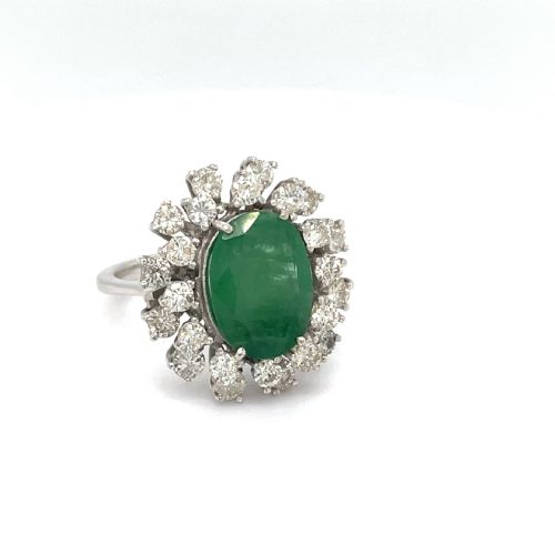 1960S EMERALD DRESS RING WITH CERTIFICATION - ADDITIONAL PHOTO 3