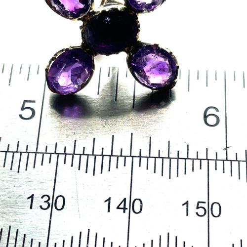 GEORGIAN AMETHYST FLAT CUT AMETHYST EARRINGS - ADDITIONAL PHOTO 2