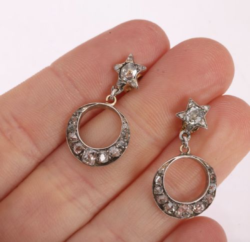 VICTORIAN STAR DIAMOND EARRINGS - ADDITIONAL PHOTO 1