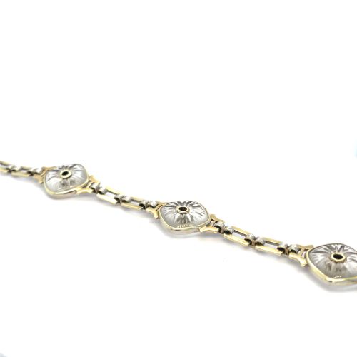 ART DECO SAPPHIRE AND DIAMOND ROCK CRYSTAL BRACELET - ADDITIONAL PHOTO 1