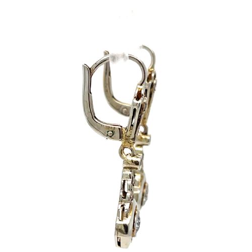 ART DECO ERA DIAMOND GOLD EARRINGS - ADDITIONAL PHOTO 2