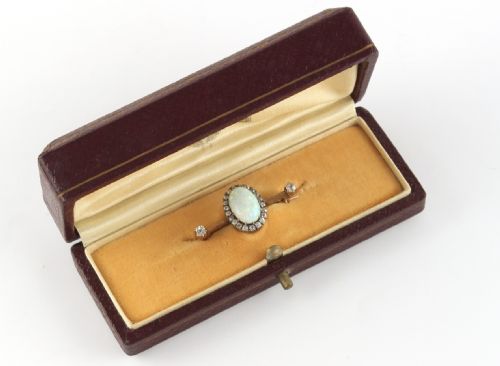 VICTORIAN OPAL AND DIAMOND BAR BROOCH - ADDITIONAL PHOTO 1