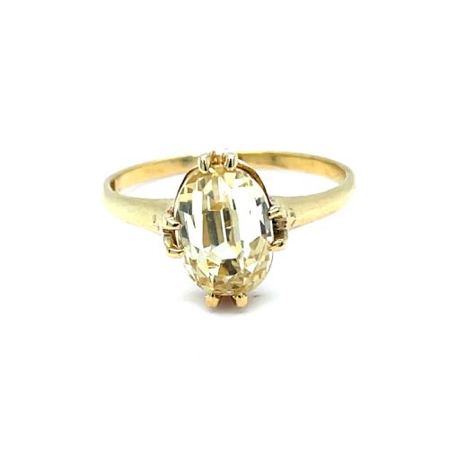 mid century ceylon yellow sapphire 18ct gold ring - CATEGORY: ANTIQUE JEWELLERY - DATED 1940