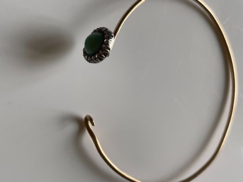 VICTORIAN TURQUOISE AND DIAMOND BANGLE - ADDITIONAL PHOTO 3