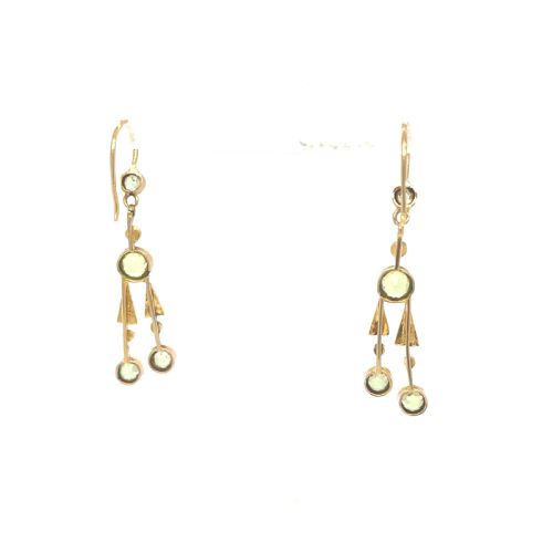 ANTIQUE 15CT GOLD PERIDOT AND PEARL EARRINGS - ADDITIONAL PHOTO 1