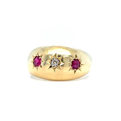 Ruby and Diamond 18ct Gold Edwardian Ring