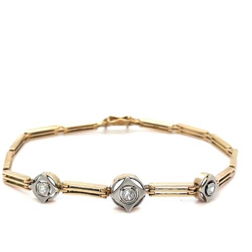 Art Deco Diamond 14ct Gold Bracelet