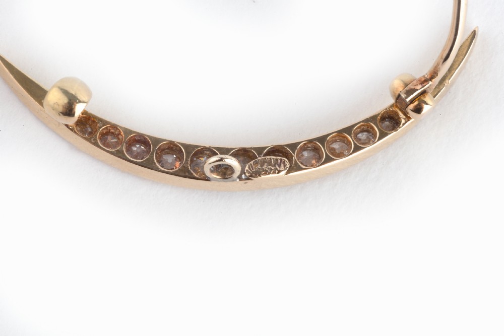 A Tiffany Antique Diamond Crescent Brooch View II