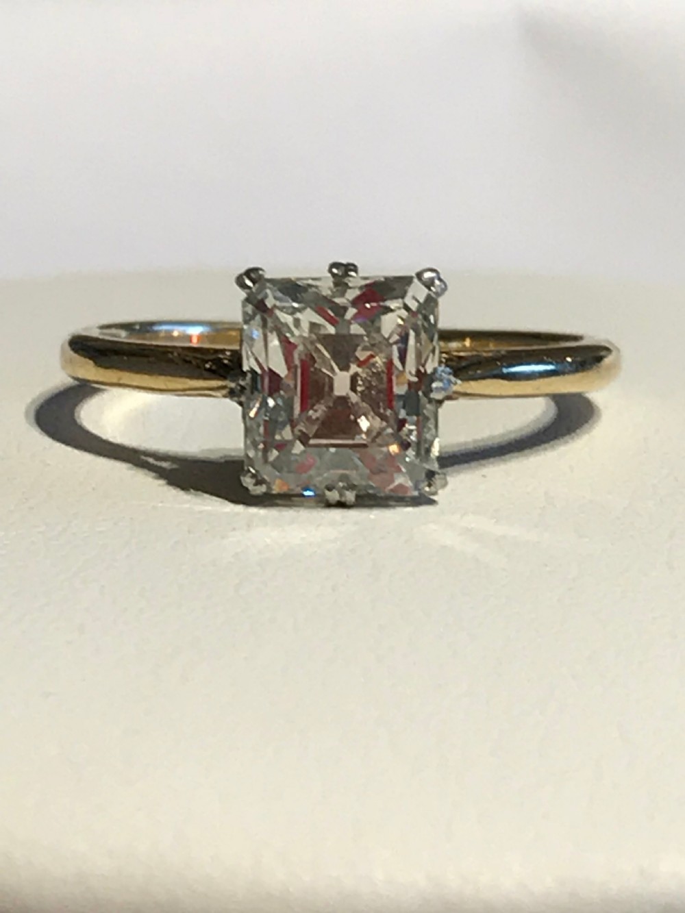 An 1.75ct VS Quality Emerald Cut 1930s Engagement Ring
