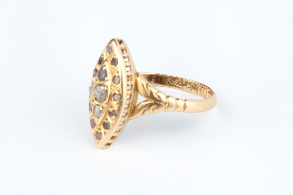 A Navette Shaped Victorian Diamond Ring View II